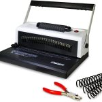 PrintFinish Coilbind S25A Upgraded Spiral Coil Binding Machine - with Electric Coil Inserter - Professionally Bind Presentations Documents - Free Crimper Free Box of 100 Plastic coils - 4 to 1 Pitch
